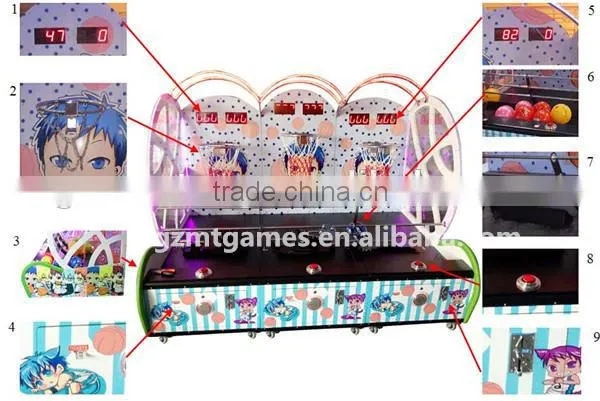 The hot sale basketball machine for three player