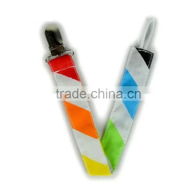 Wholesale Double-Sided Printing Ribbon Baby Soother Infants Pacifier Clips Chain