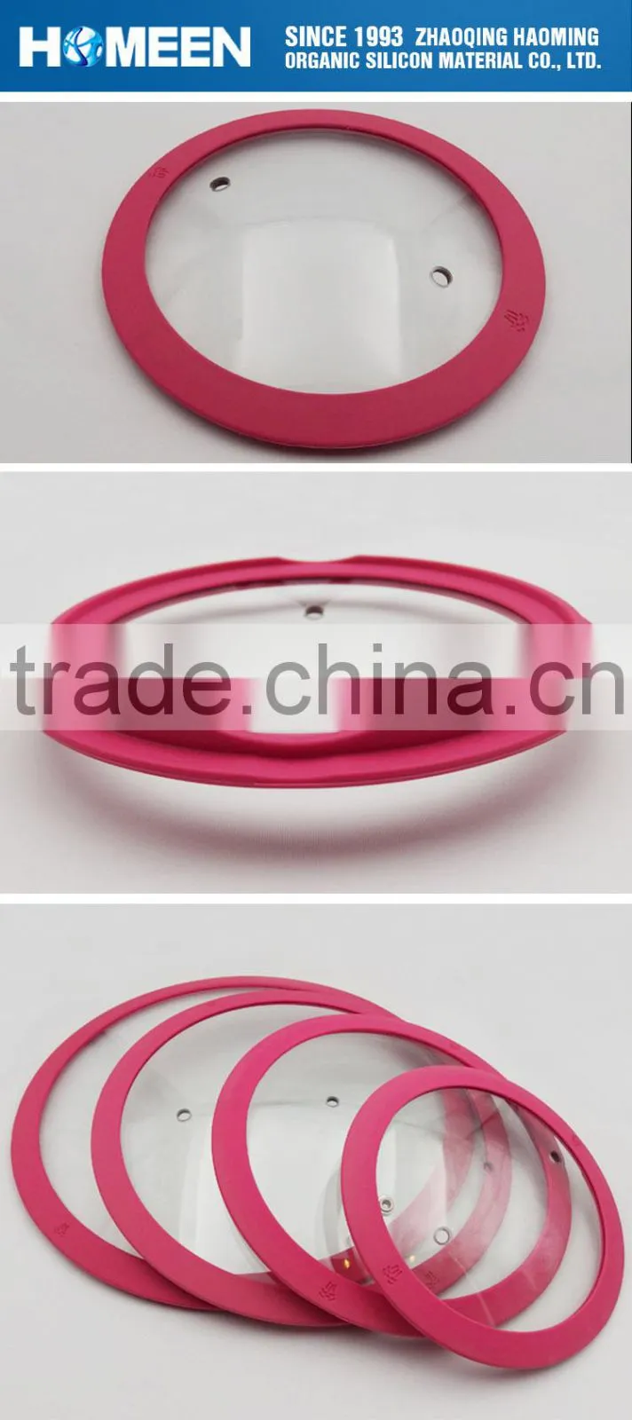 Beautiful With Any Colors Silicone Rim Replacement Wok Lid 32Cm