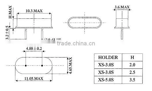 49S mounted piezo quartz resonator crystal DIP passive components