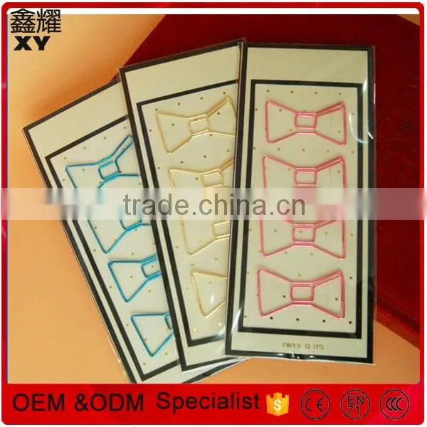 Golden color book shape paper metal clip for school