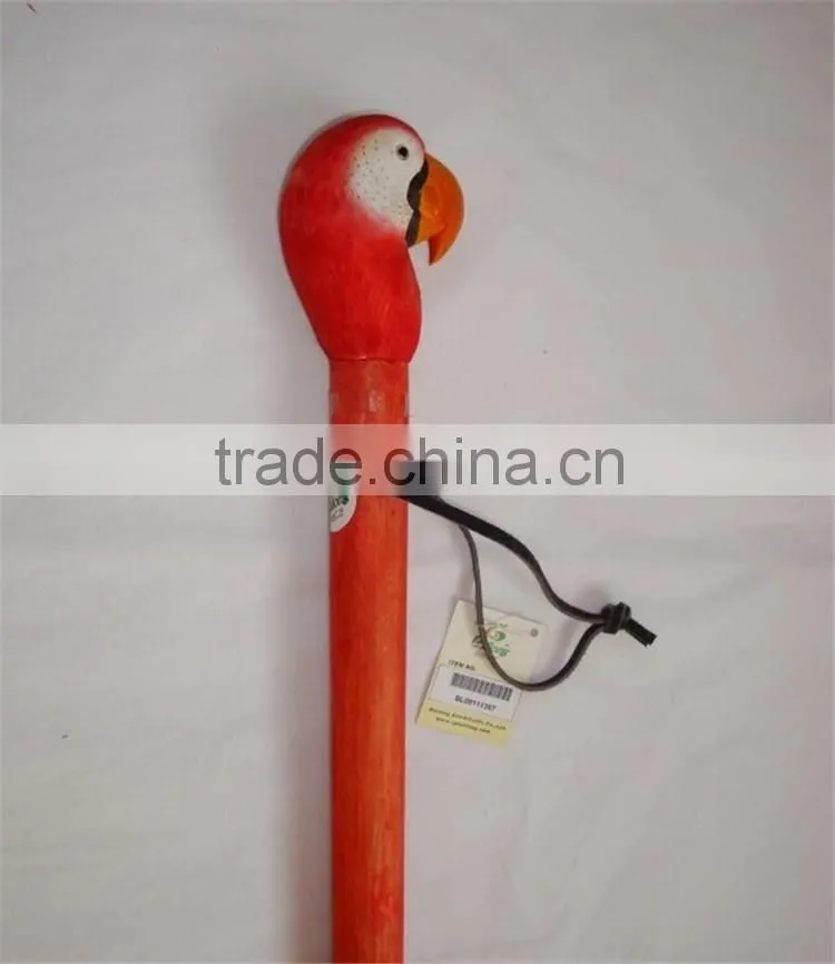 Animal figure carved wooden cane,gift wooden walking cane