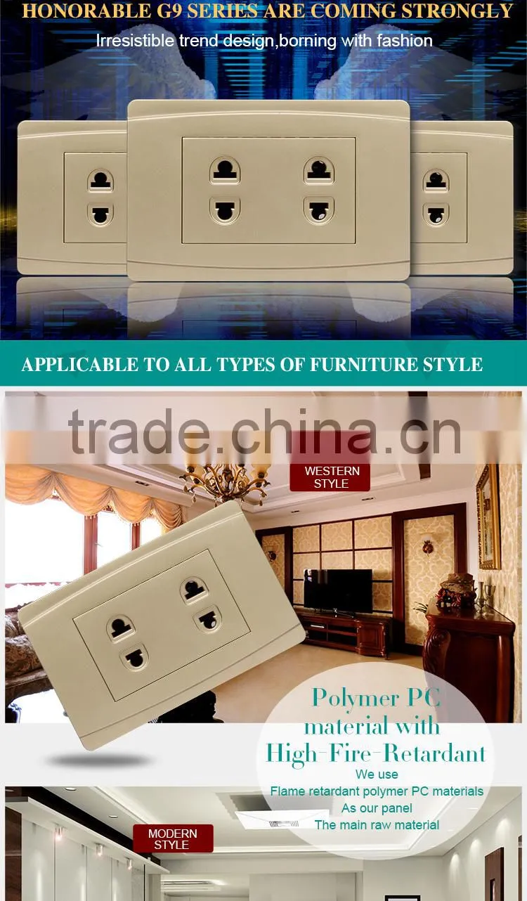 USA Standard wall mount 2 pin or 3 pin socket outlet plug