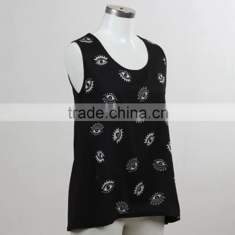 F5S15169 Fashion Black Tank Top for Women Manufacturer