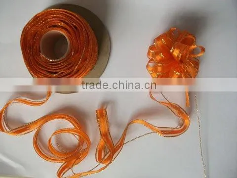 sheer red organza ribbon for wholesale