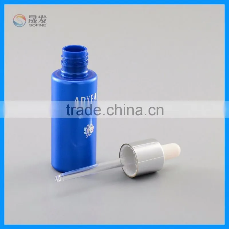 Custom colored 50Ml empty PET plastic dropper bottle