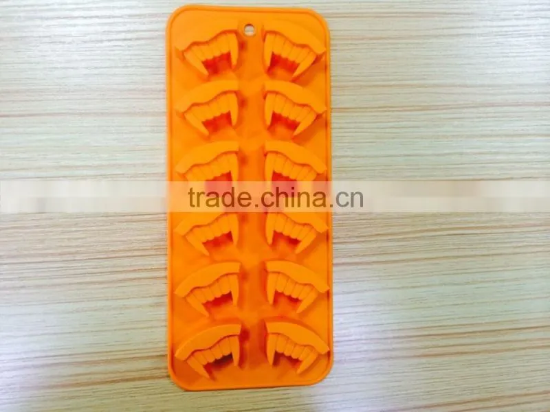Halloween molds teeth shaped silicone ice cube tray