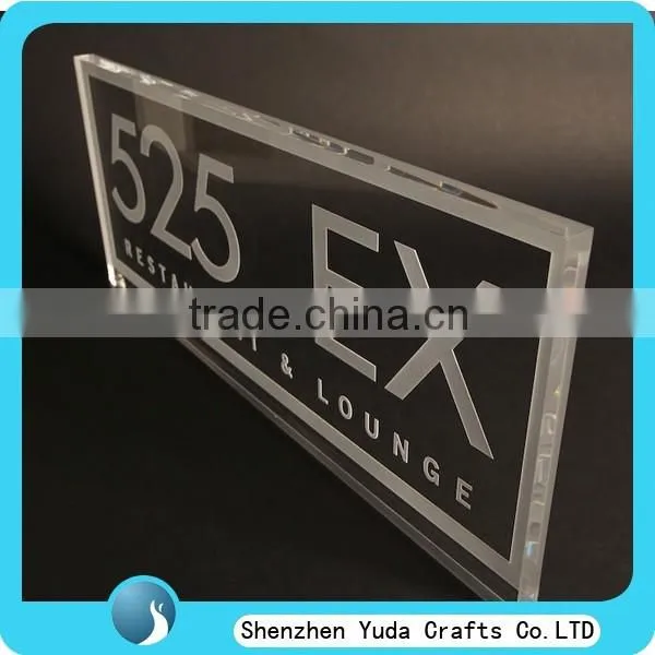 custom clear and colored cast acrylic block , engraved plexiglass logo block, silk-screen printing perspex brick 20-50mm thick