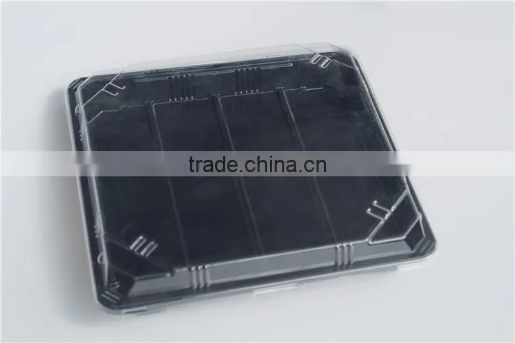 SM1-3114Black Disposable Rectangular Food Tray with Lid