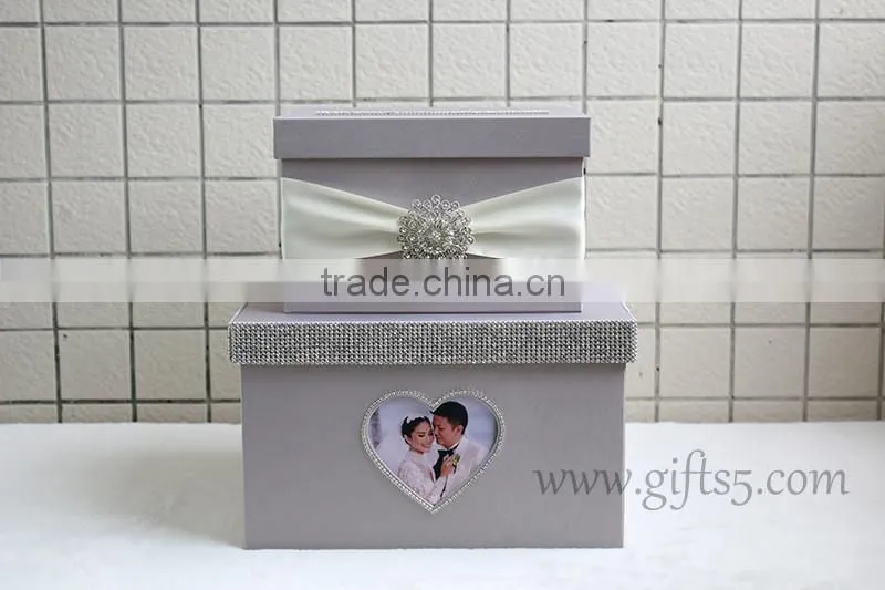 Luxury wedding card boxes with photo frame for best wedding gifts