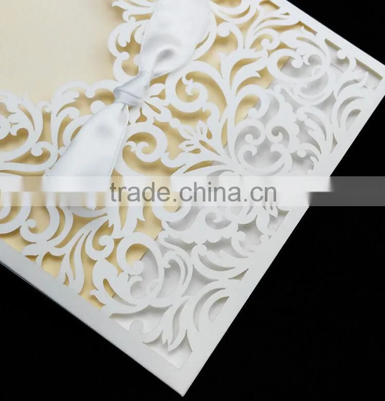 Personalised wedding invitations high quality wedding invitation card with ribbon