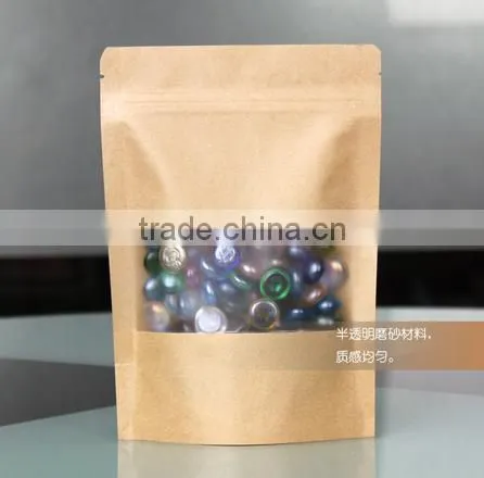 High quality food grade brown kraft food packaging paper bags with window