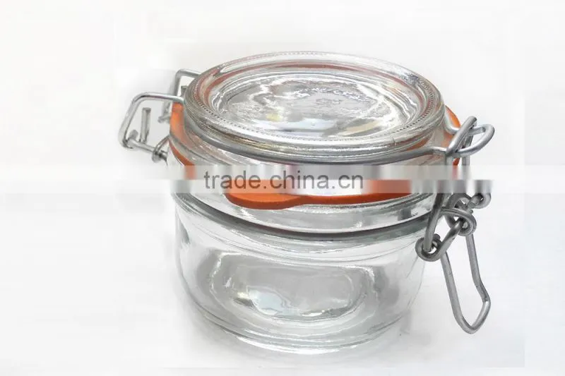 110ml mini glass jar for honey with clamp lid