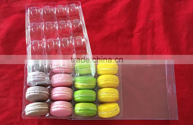 16 Pcs Clear Plastic Mcaron Box Customized Packaging