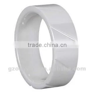 Hot Sell Men and Women White Ceramic Wedding Band Ring, 10mm Width White Ceramic Ring Size Available from 4-16
