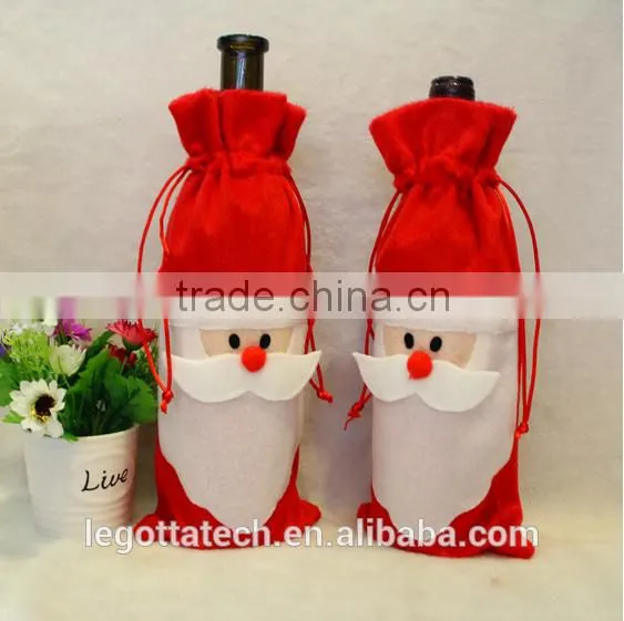 Wholesale high quality super cheap christmas gift wine bottle bags