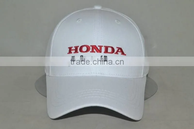 Guangzhou professional custom 100% cotton white hat factory Famous auto brand baseball cap