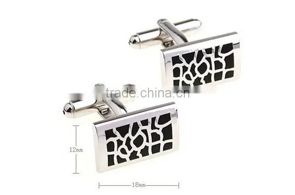 Novelty luxury stainless steel square Italian gold silver cufflinks for men's gift