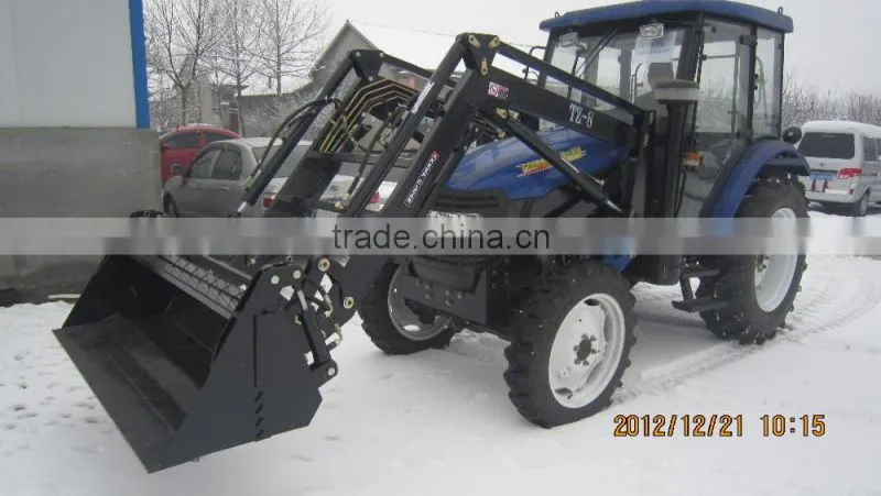 Agricultural equipment tractor front end loader with 4 in 1 bucket