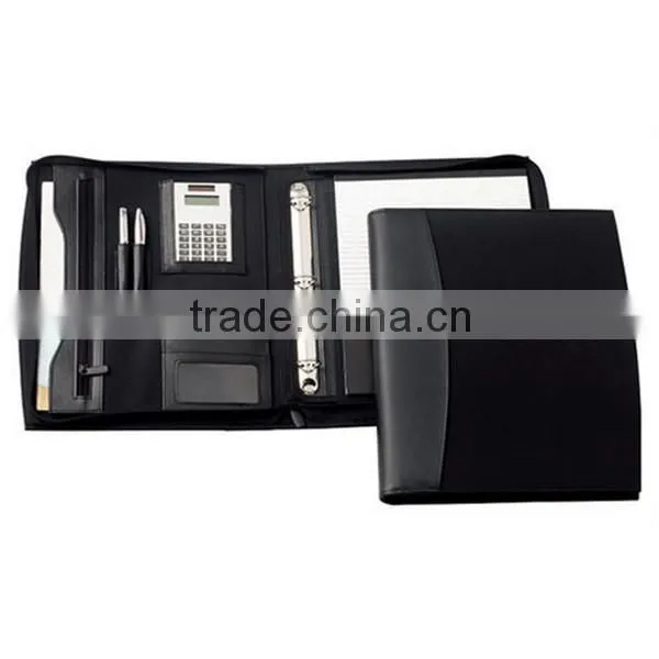 2015 zipper ring binder leather portfolio