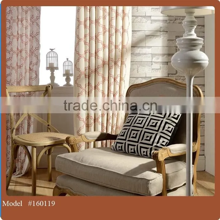 wholesale eyelet window curtain embroidery drapes curtain for home decoration