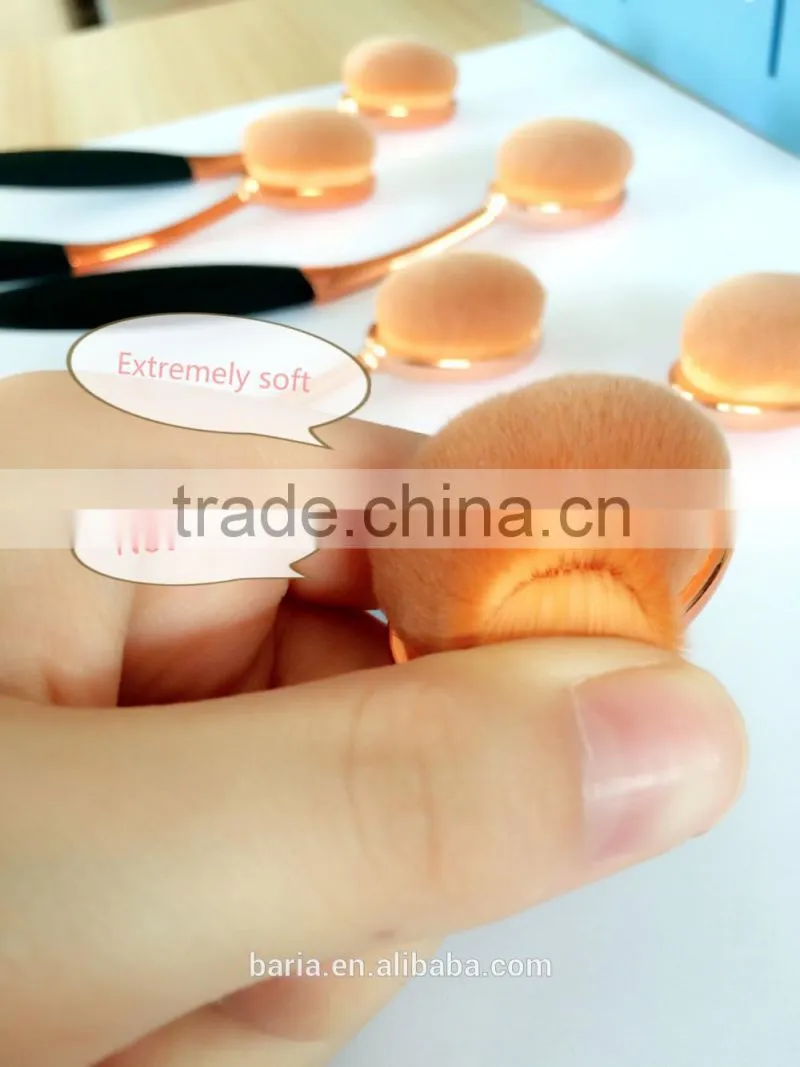 New hotsell high quality oval tooth shaped professional makeup brush 10 pcs/set
