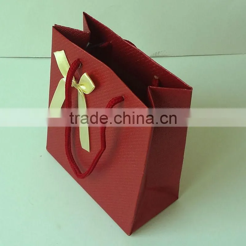 drawstring handle wine red classic ribbon tie gift bags wholesale