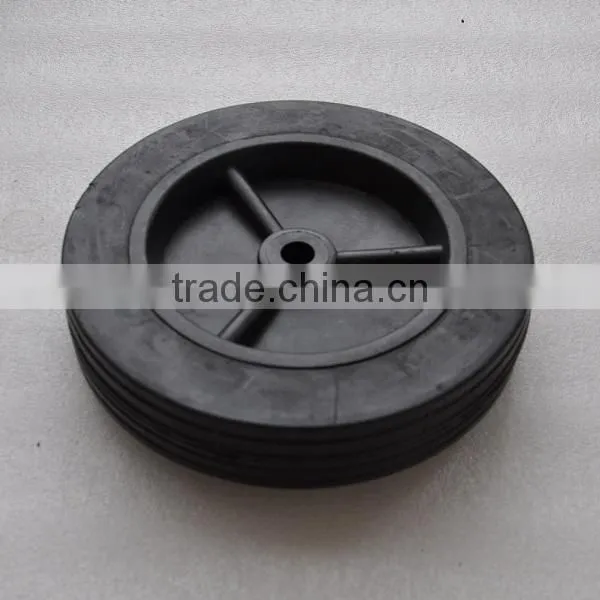 10 inch plastic solid rubber cart wheels