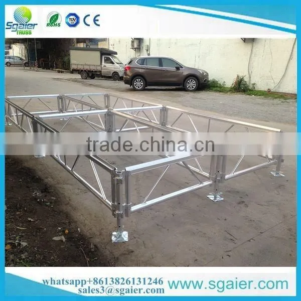 2017 more safety aluminum portable collapsible stage with guardrail