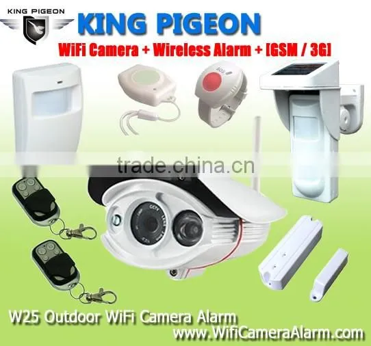 WiFi HD IP Camera Alarm W24 supports 64 wireless sensor for Wireless Home Alarm System