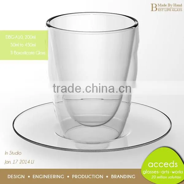 2015 New Product Superior Quality Borosilicate Cappuccino Cups