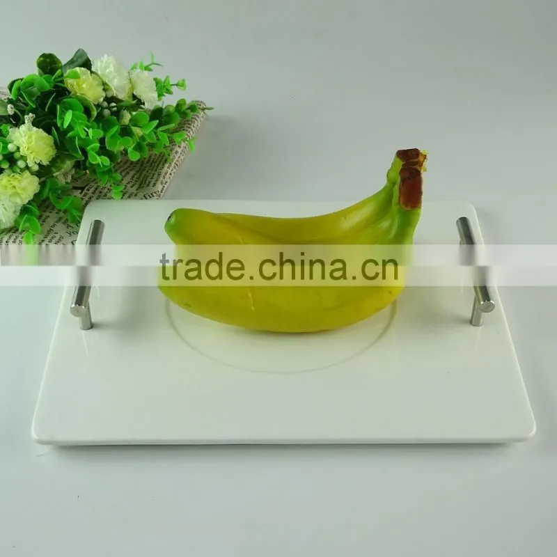 Hotel White rectangle ceramic dinner plate with handle at cheap price wholesale