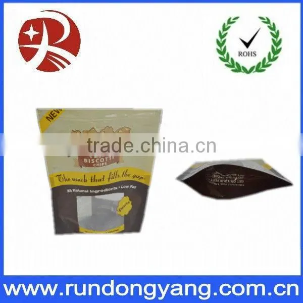 Aluminum Foil Zipper Lock Bag Stand Up Pouches For Coffee / Chillies Packaging