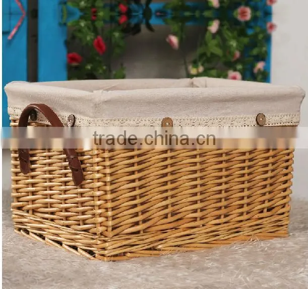 factory supply hand-made square wicker basket
