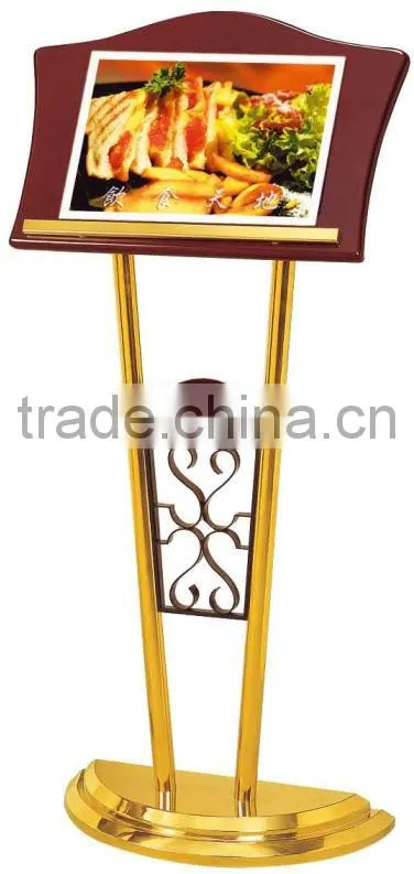 Classic and unique menu stainless steel sign stand/ outdoor fashionable iron foot at pavement advertising poster stands P-66