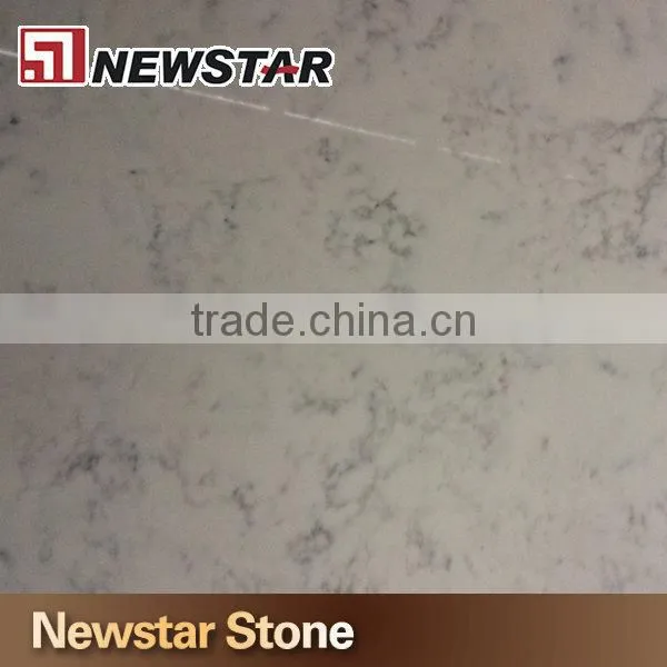 Engineered stone dense marble grey vein white quartz