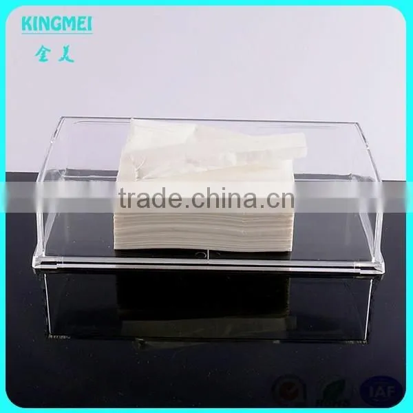 Unique style acrylic organizer tissue acrylic boxes napkin display stand for tissue
