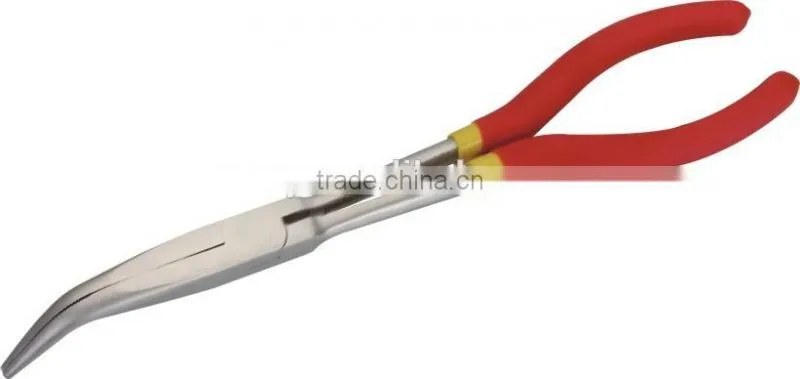 American type double color PVC dipped handle 360 degree bent nose long reach pliers