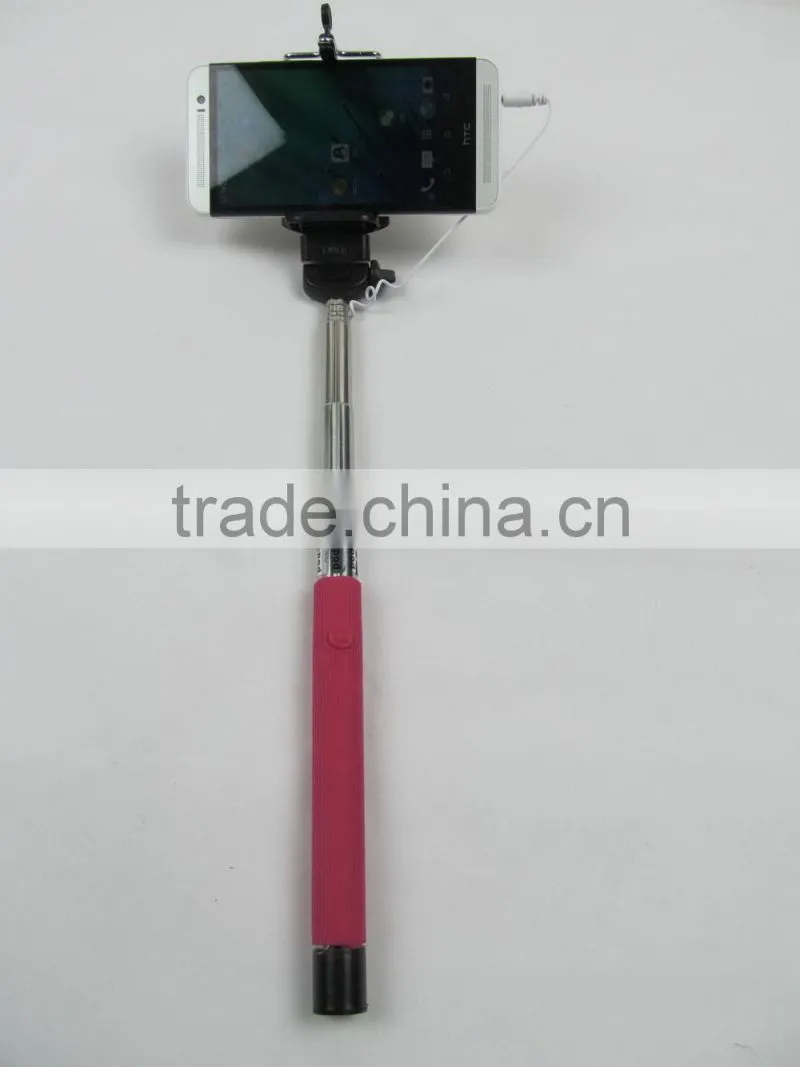 Extendable Selfie Handheld Stick Monopod with Adjustablee Holder and With Cable Remote Shutter for iphone and Android Phones