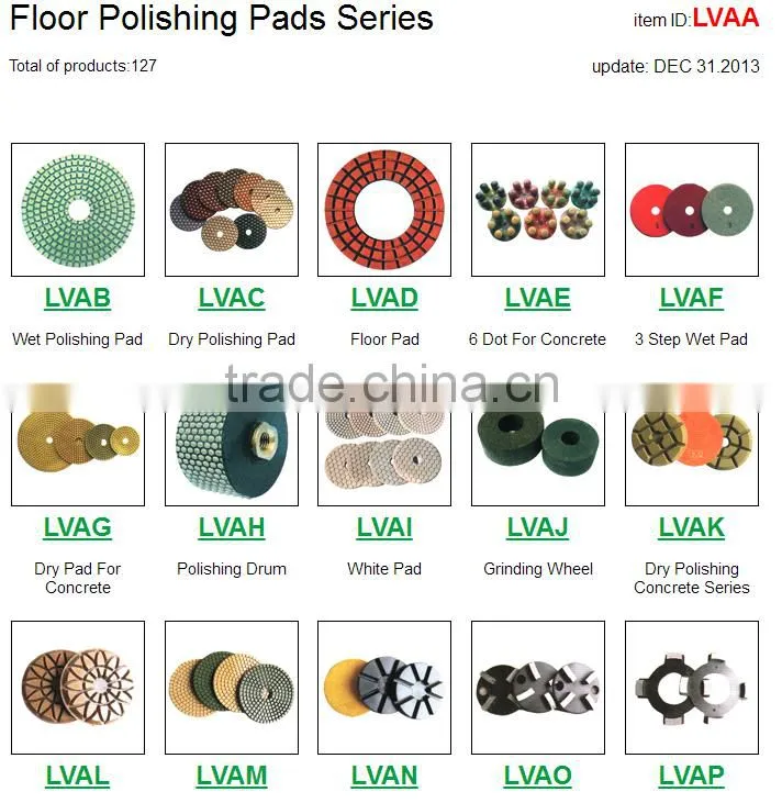 3" 100# diamond polishing pads velcro flexible marble granite concrete stone wet dry grinding floor disc