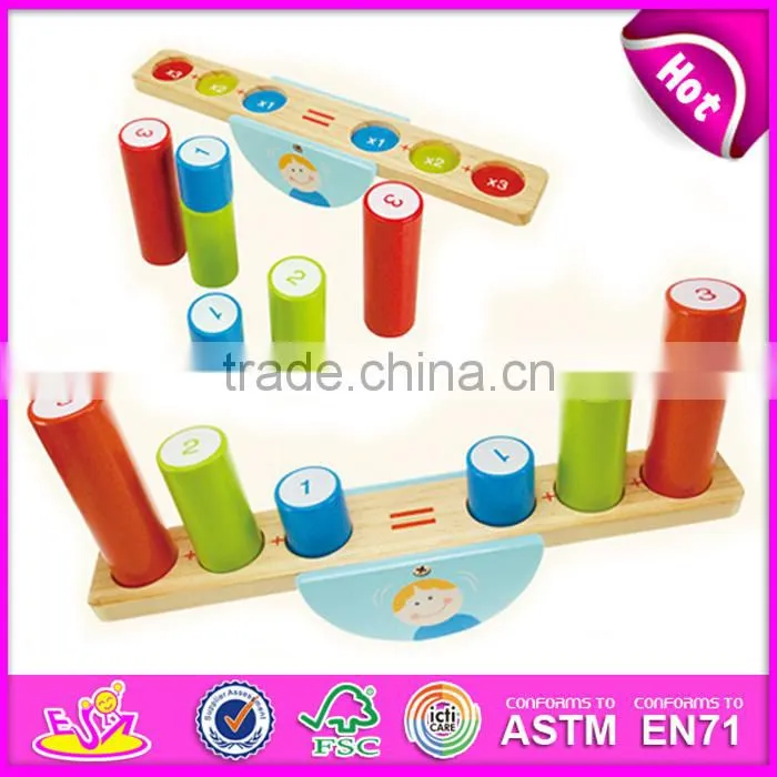 2015 New and popular Wooden balance baby toy,Colorful baby wooden educational toy,Funny play wooden balance game toy W11F001