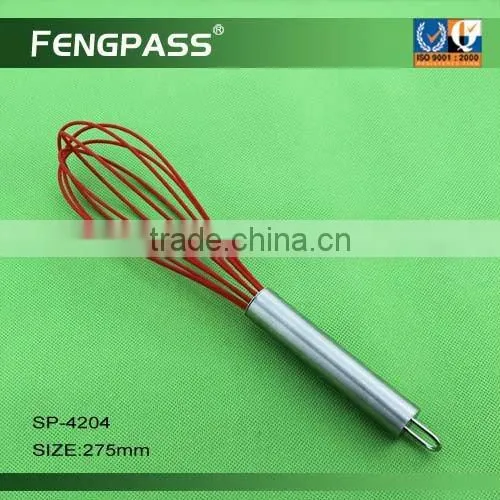 Metal egg whisk , egg beater , silicone egg wisk EW-1006