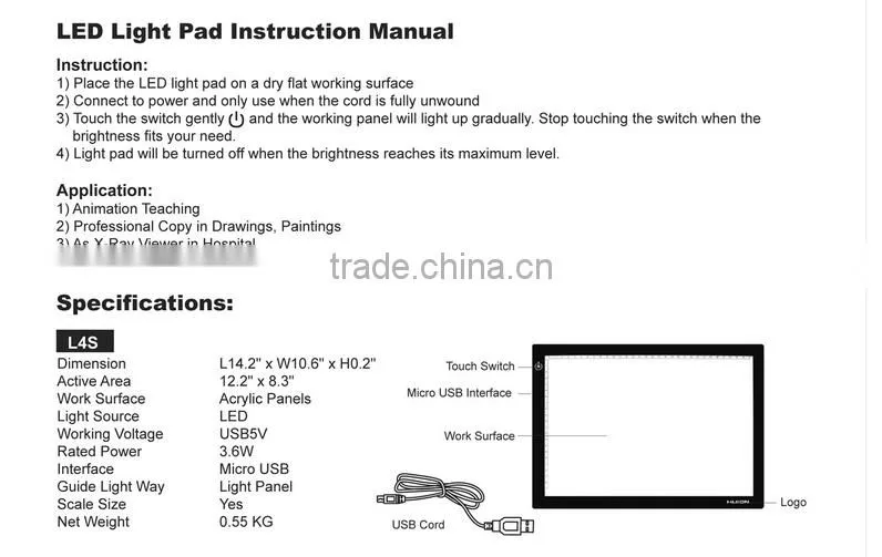 Best selling! Slim Huion A3 LED drawing sketch tracing board light tracing pad