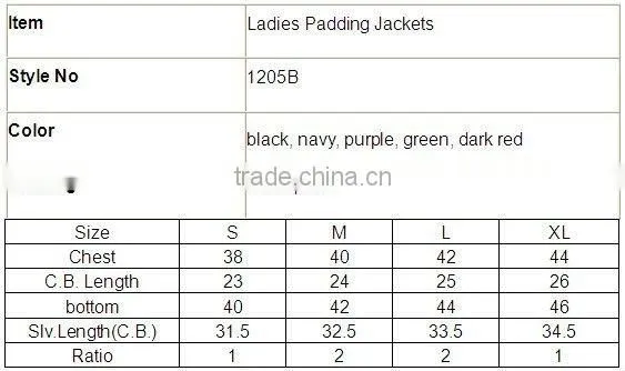 1205B Ladies Winter Padded Jackets