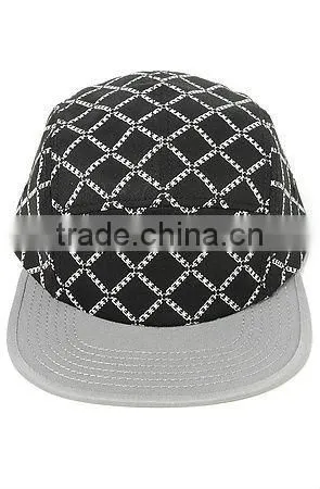 chambray pattern formal custom cheap 5 panel plain hat