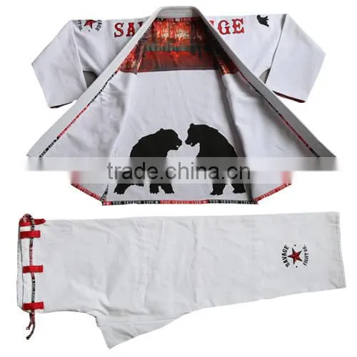 Brazilian jiu jitsu custom pearl weave fabric white/blue/black color bjj gi