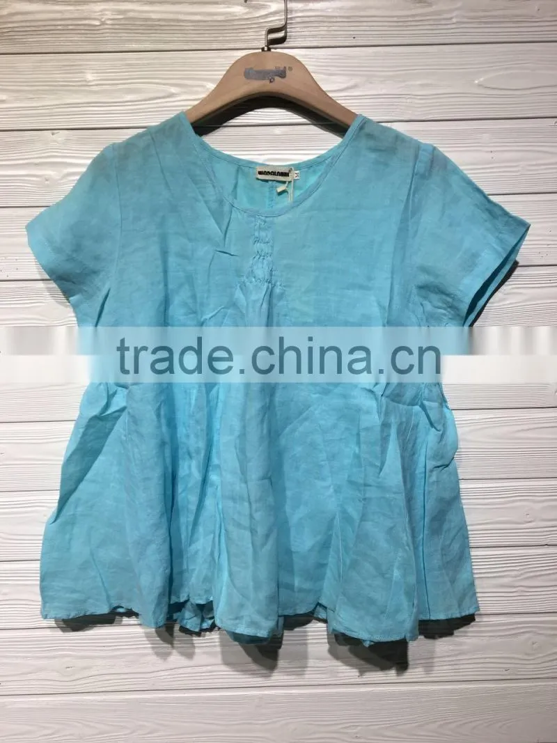 GZY stock summer cotton and linen blouse women