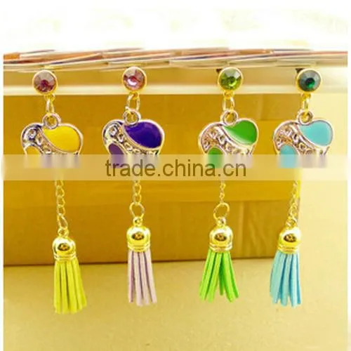 2015 fish style cell phone ear cap various phone jewelry accessory dust plug for women