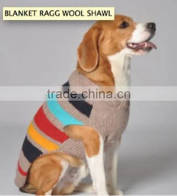 Round Neck Sleeveless Stripe Hand Crochet Dog Sweater