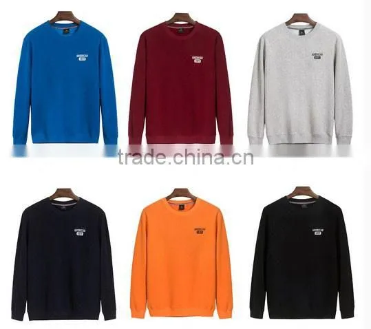 2017 new good quality plain round neck sweatshirt